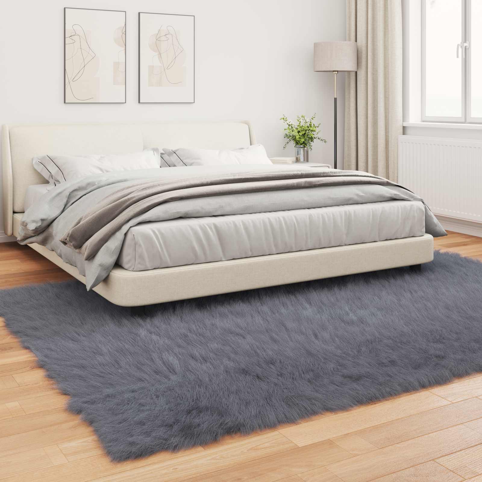 Teppich aus Kunstschaffell TAFALLA Weiß 60 x 110 cm Polyester