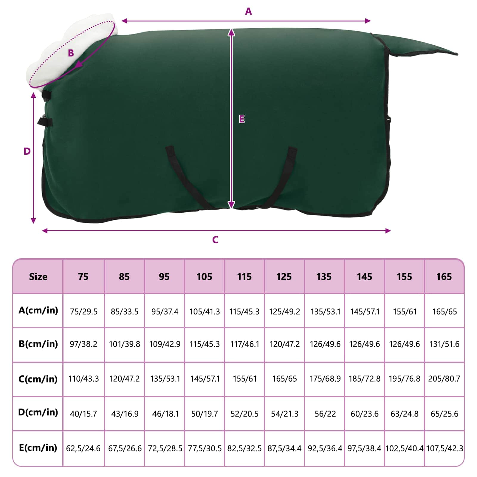 Pferdedecke Volles Aqua 75 cm Polarfleece