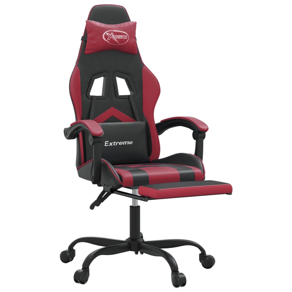 Gaming-Stuhl Drehbar Schwarz und Rot Kunstleder