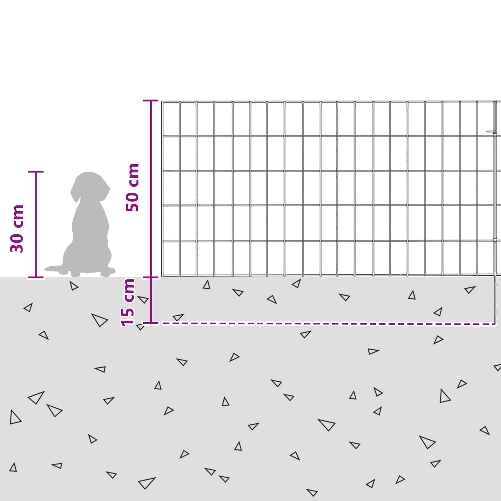 Gartenzaun mit Pfählen 12 pcs 35 x 30 cm Mesh Verzinkter Stahl