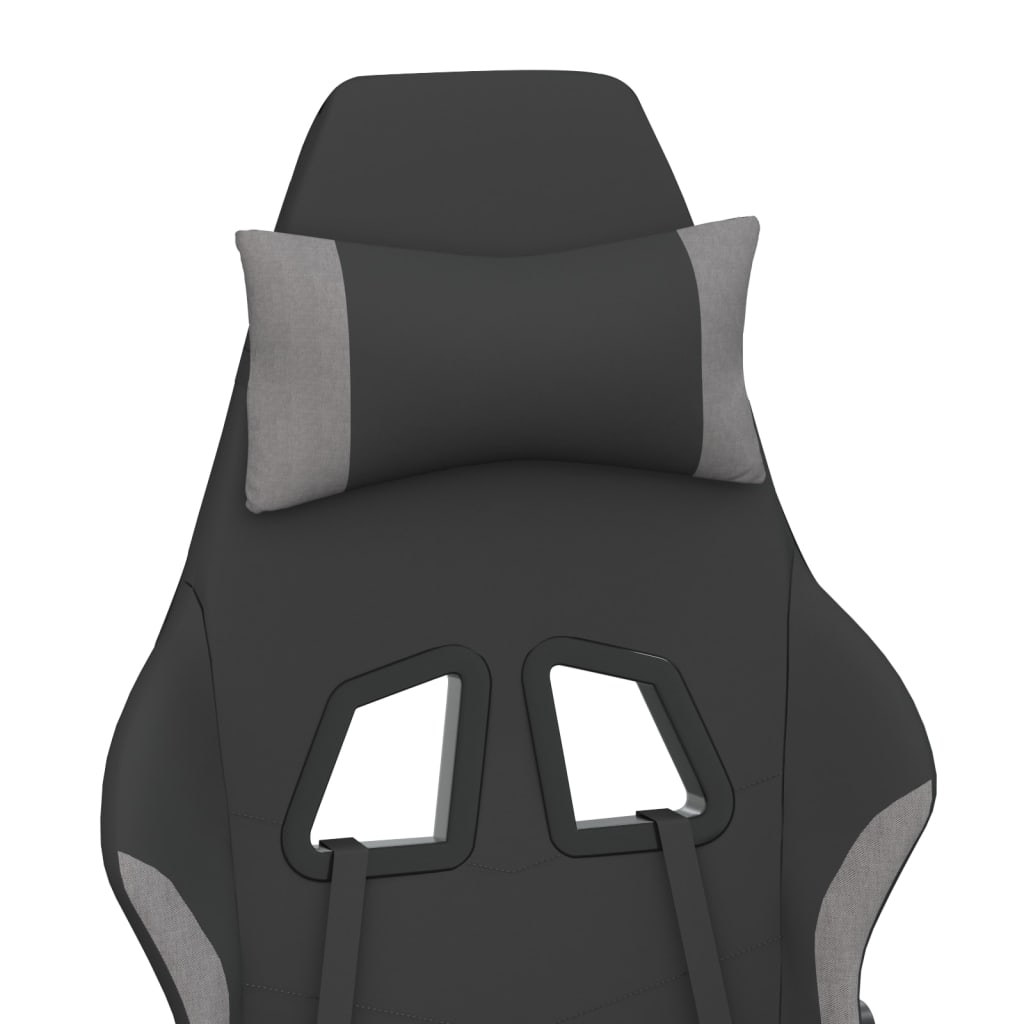 Gaming-Stuhl mit Massagefunktion Schwarz und Creme Stoff