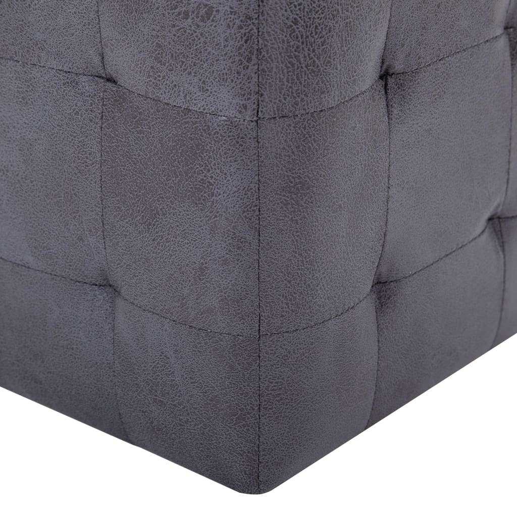 Pouf 2 Stk. Braun 30x30x30 cm Wildleder-Optik
