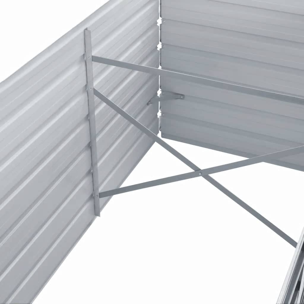 Hochbeet 160 x 80 x 77 cm Verzinkter Stahl Grau