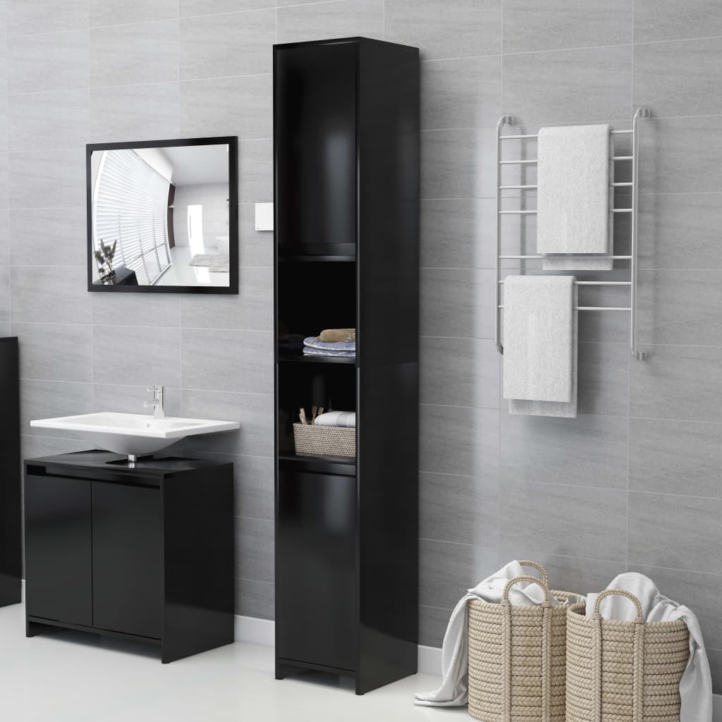 Badezimmerschrank Weiß 30x30x183,5 cm Holzwerkstoff