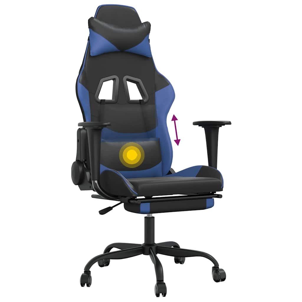 Gaming-Stuhl mit Massagefunktion Schwarz und Rot Kunstleder