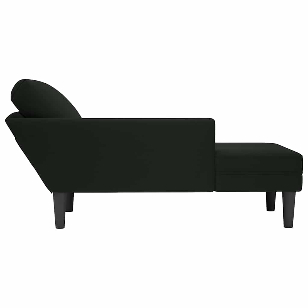 Chaiselongue mit Kissen und Rechter Armlehne Blau Samt