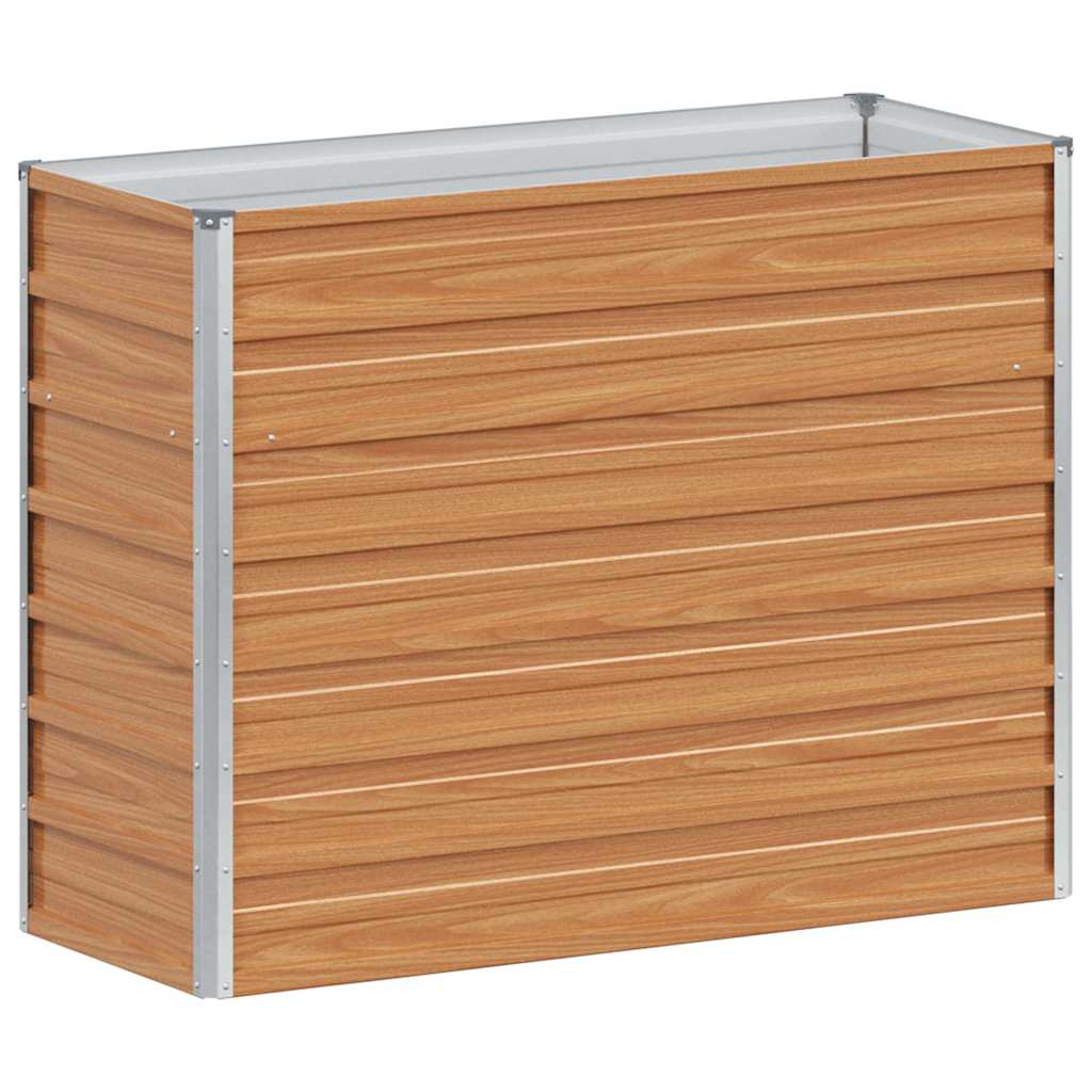 Hochbeet Hellbraun 100 x 100 x 77 cm Verzinkter Stahl