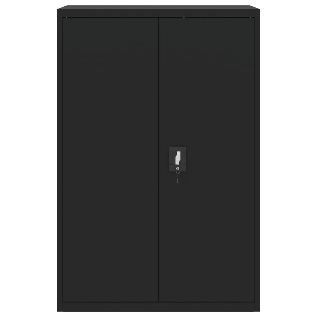 Aktenschrank mit 2 Türen Grau 90 cm Stahl
