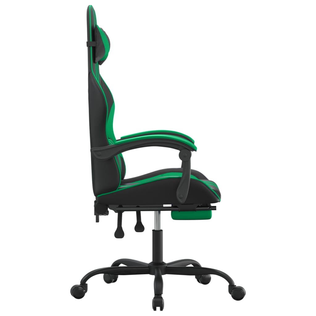 Gaming-Stuhl Drehbar Schwarz und Blau Kunstleder