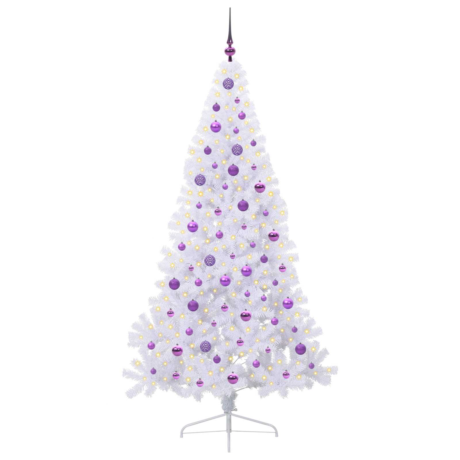 Künstlicher Weihnachtsbaum Weiß 210 cm PVC und Stahl