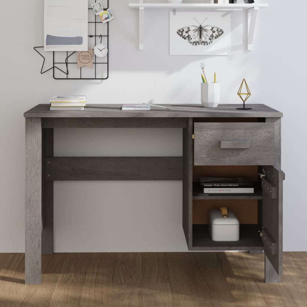 Schreibtisch HAMAR Honigbraun 113x50x75 cm Massivholz Kiefer