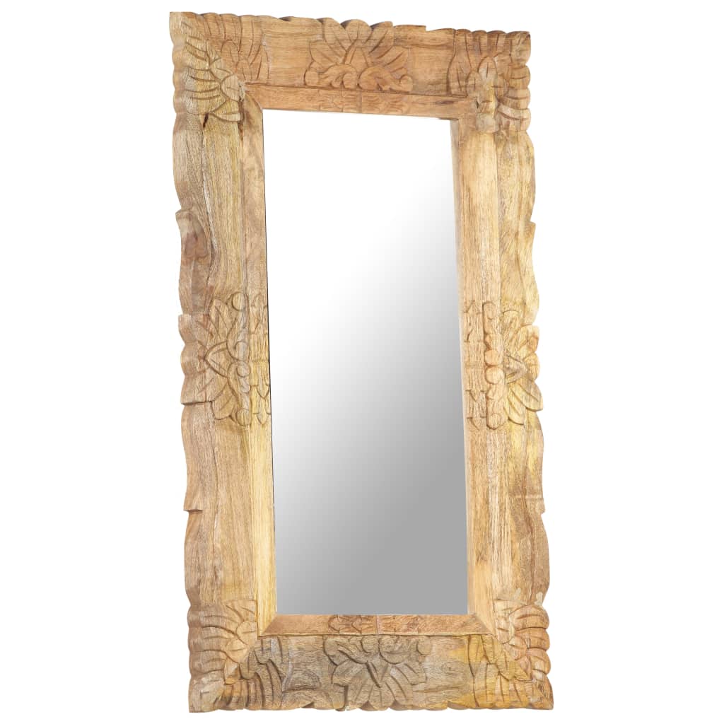 Spiegel Weiß 80x50 cm Mango Massivholz