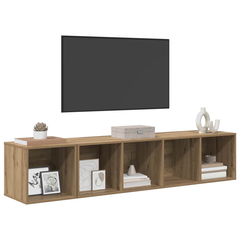2-tlg. TV-Schrank-Set Grau Holzwerkstoff