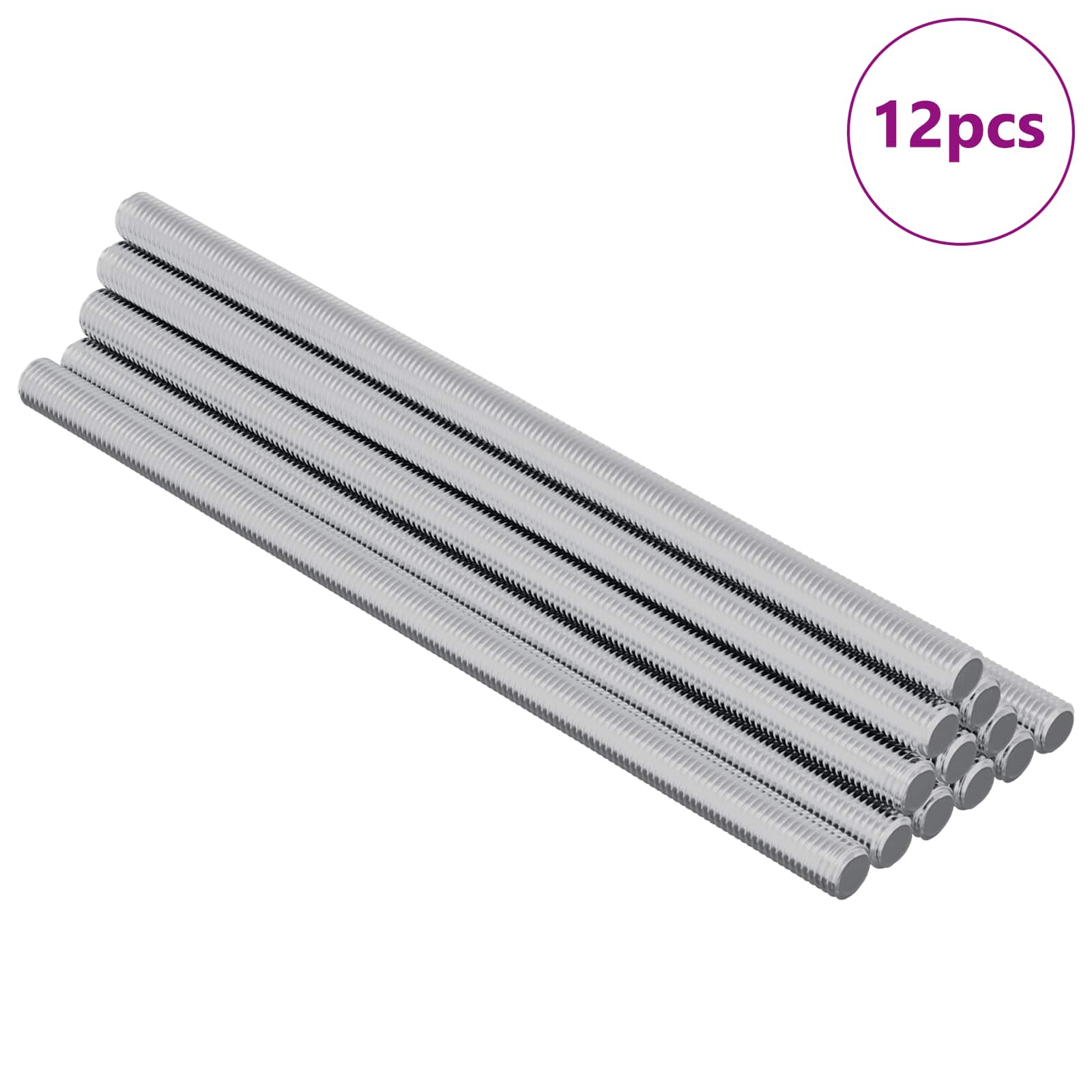 Gewindestangen 2 pcs Silber M6 x 120 mm Metall