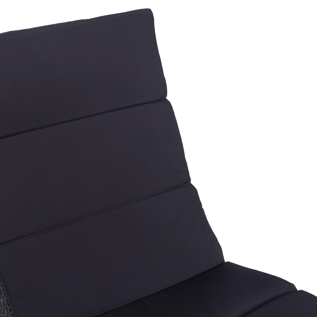 Klappbare Sonnenliege mit Auflage Poly Rattan Braun