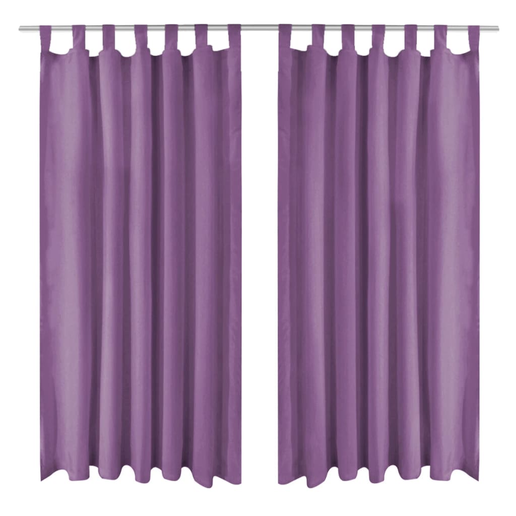 Vorhänge Gardinen aus Satin 2-teilig 140 x 175 cm Schwarz