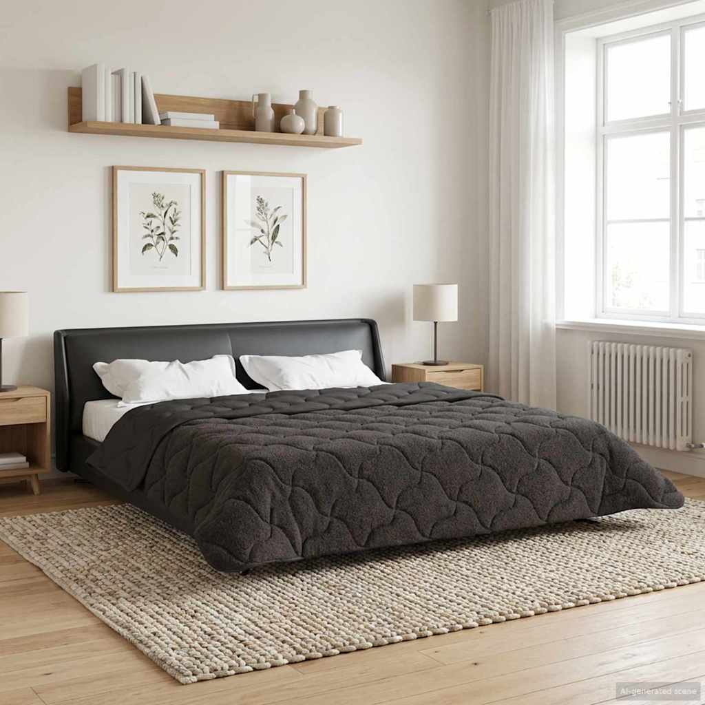 Winterbettdecke Gepolstert Anthrazit 135 x 200 cm