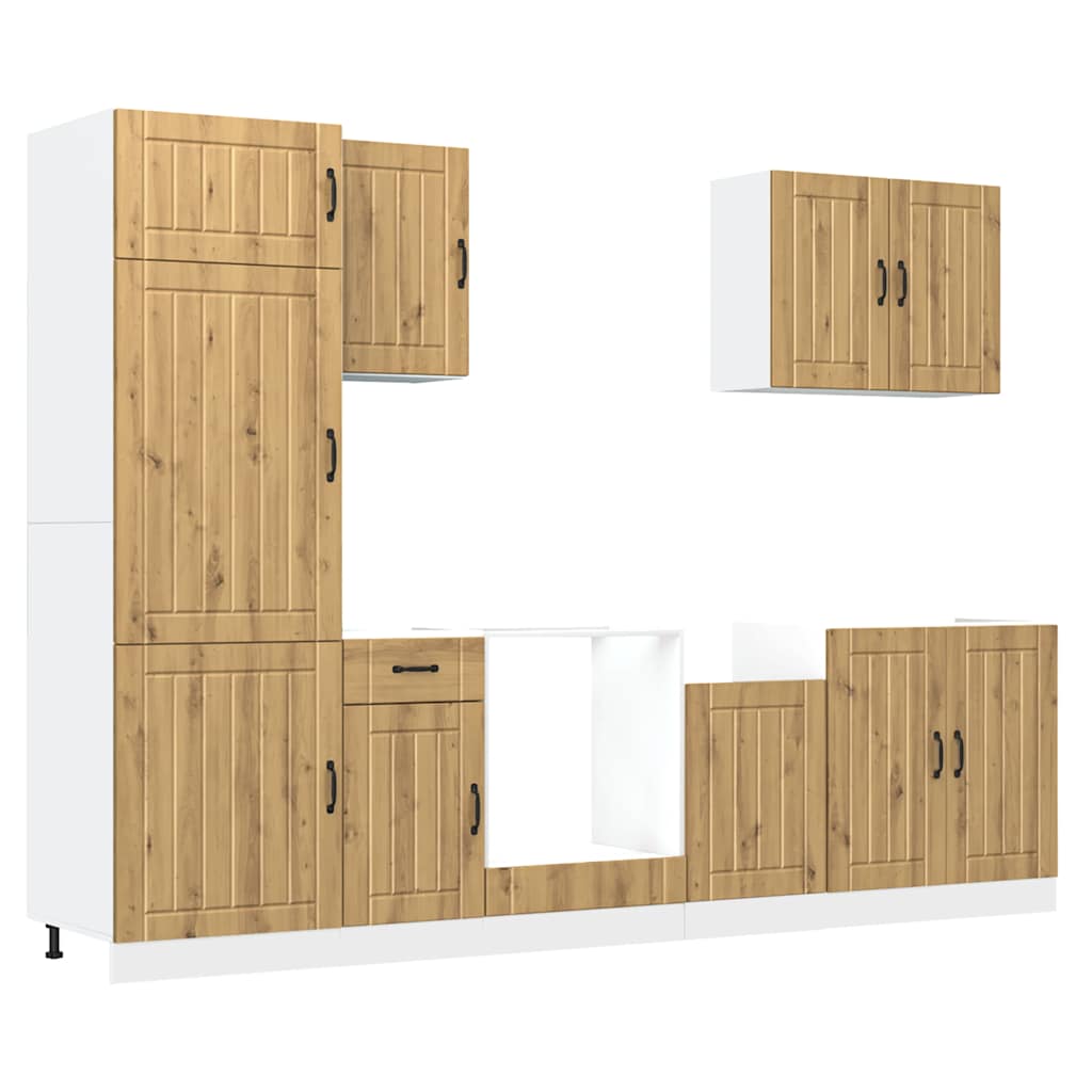7-tlg. Küchenschrank-Set Lucca Weiß Holzwerkstoff