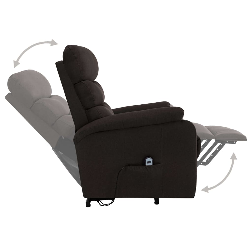 Massagesessel mit Aufstehhilfe Hellgrau Stoff