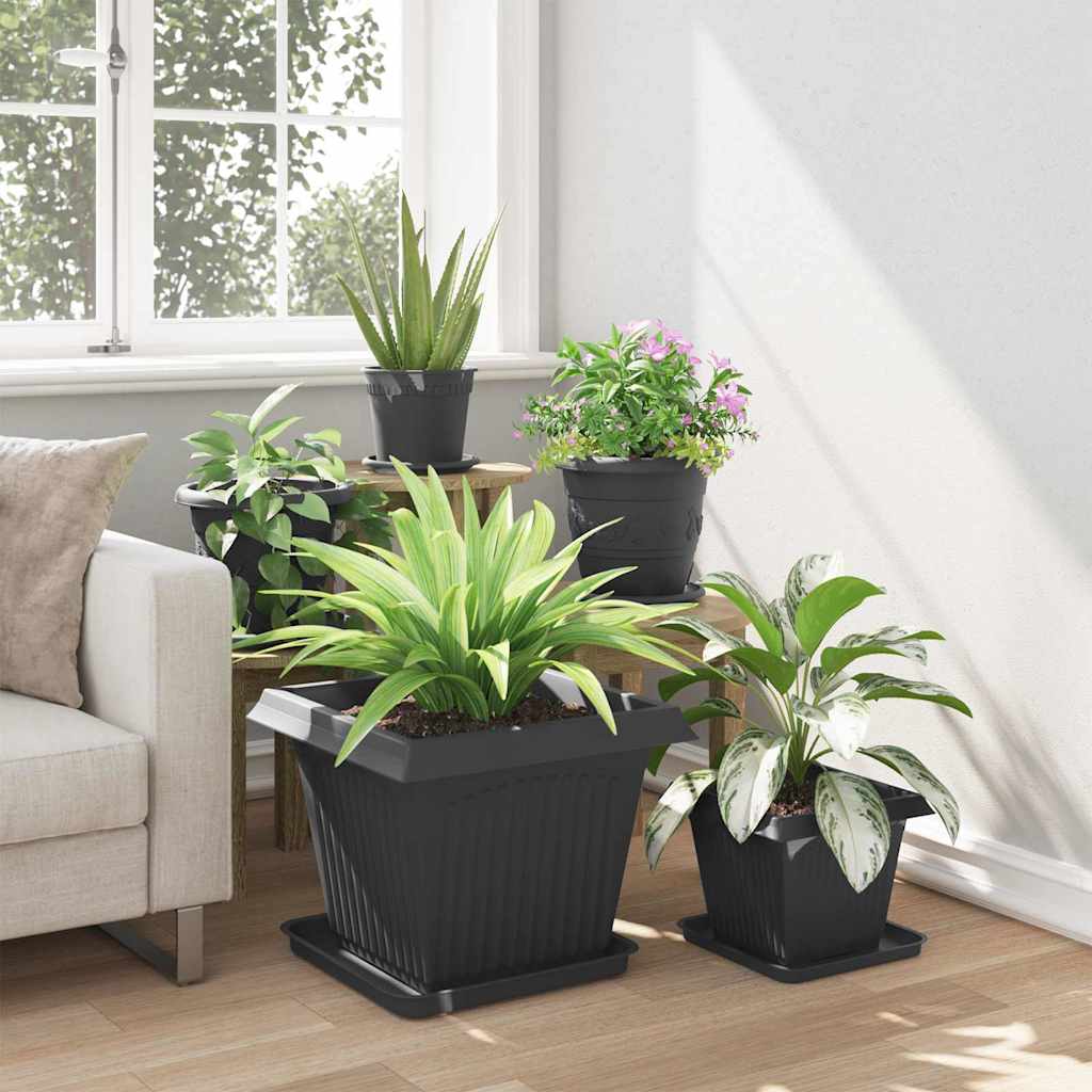 Blumentöpfe 6 pcs Ziegelrot 20 x 20 x 16 cm Kunststoff