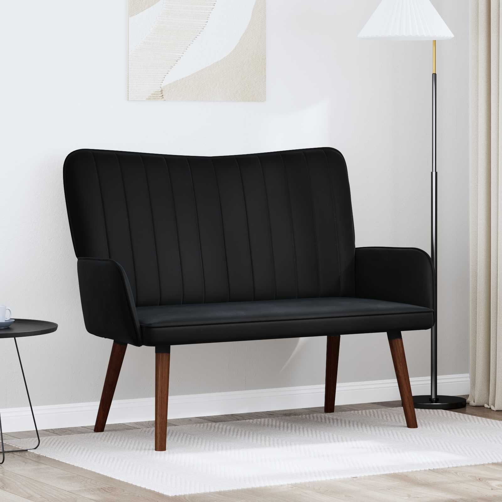 2-Sitzer Sofa Hellgrau 115 x 61 x 87 cm Samt (V)