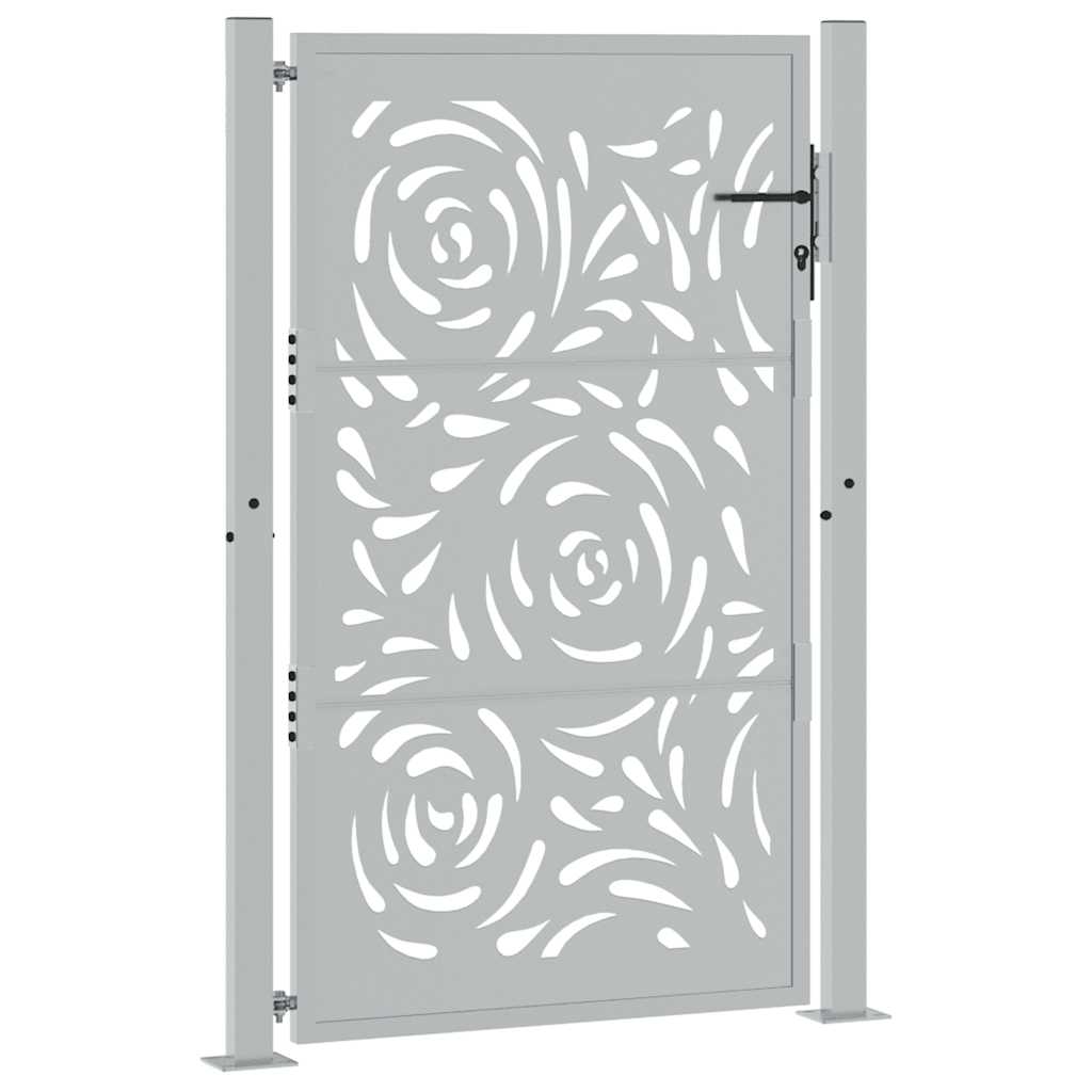 Gartentor Schwarz 100x100 cm Stahl Lichtdesign