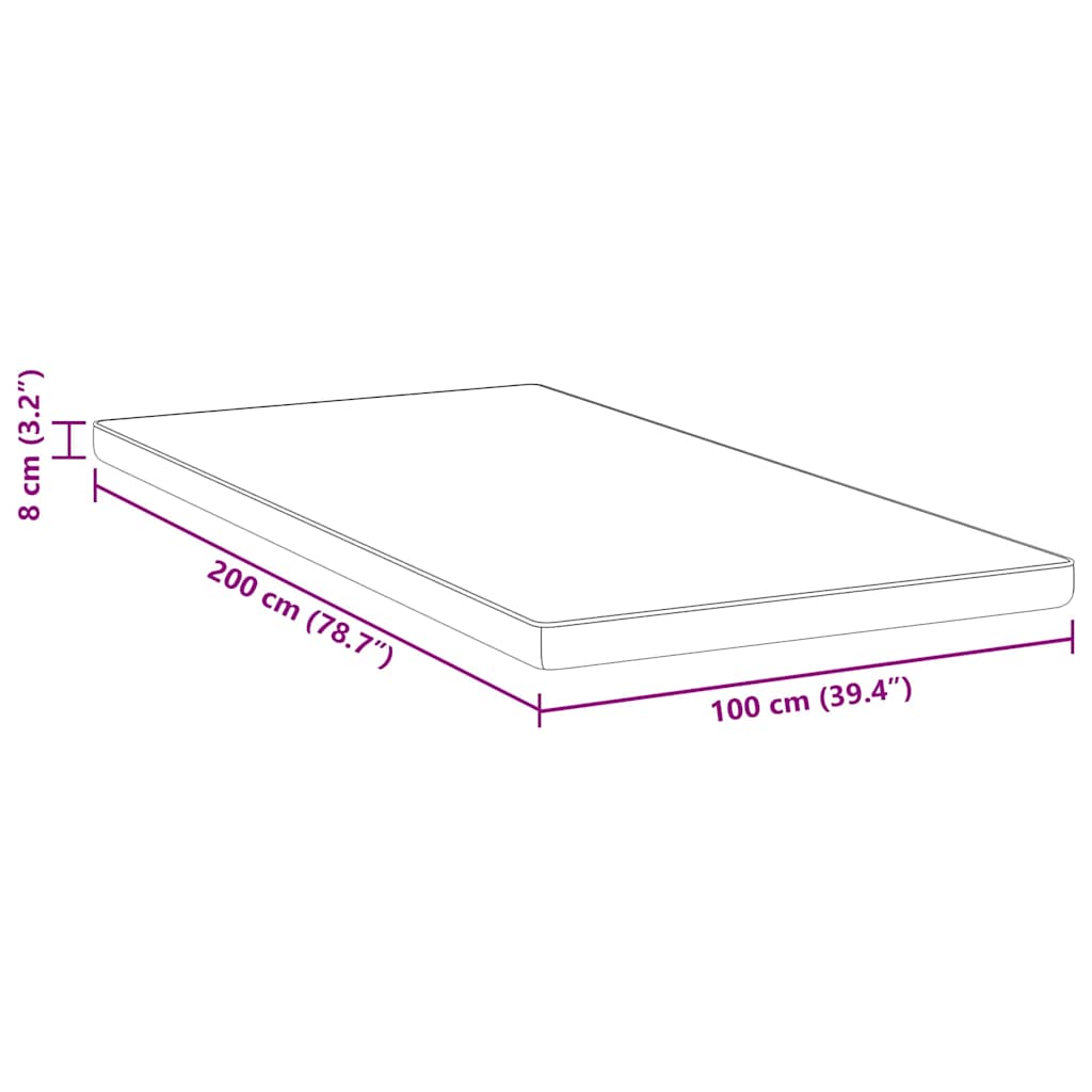 Matratzenauflage Weiß 70 x 200 cm Jacquard-Stoff