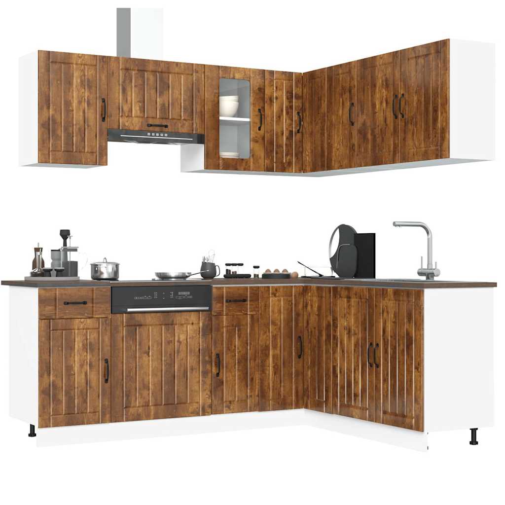 11-tlg. Küchenschrank-Set Lucca Weiß Holzwerkstoff