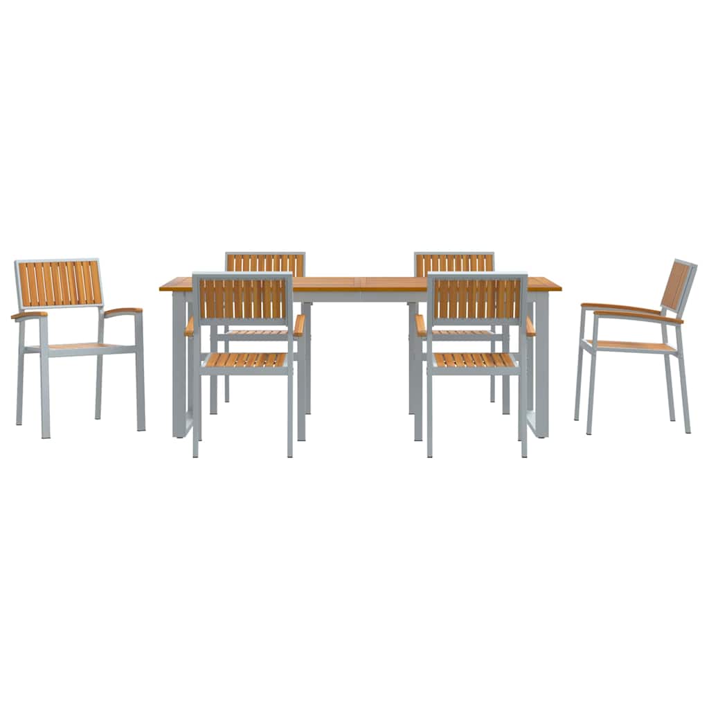 Garten Essgruppe 5 pcs Grau Massivholz Akazie