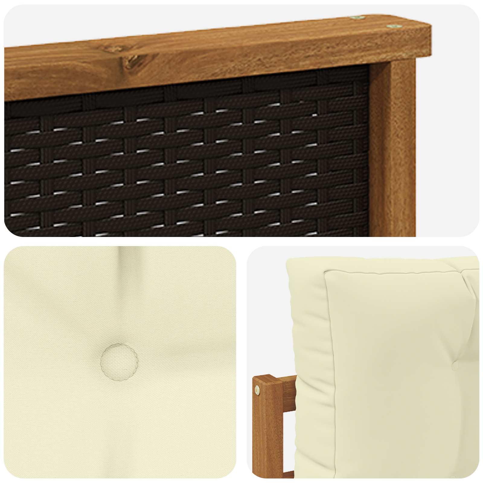 2 Stück Outdoor-Sofa Natur