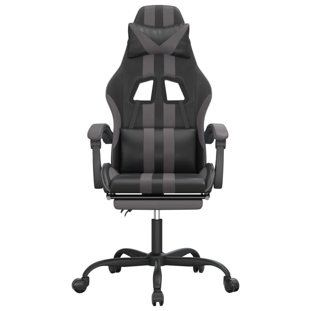 Gaming-Stuhl Drehbar Schwarz und Blau Kunstleder