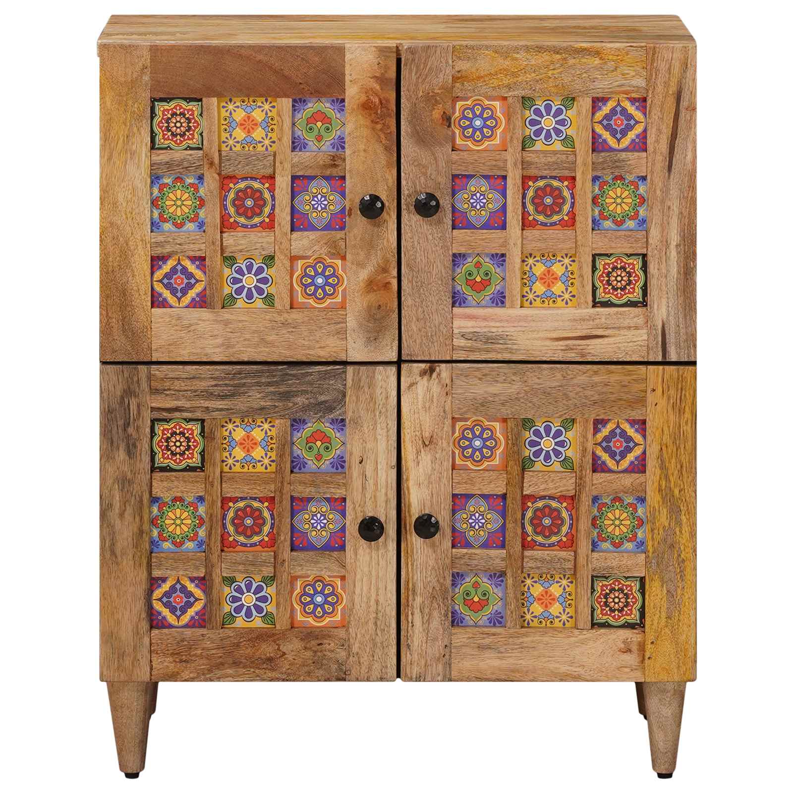 Sideboard mit Speicher Walnuss 60 x 33 x 75 cm Massivholz Mango