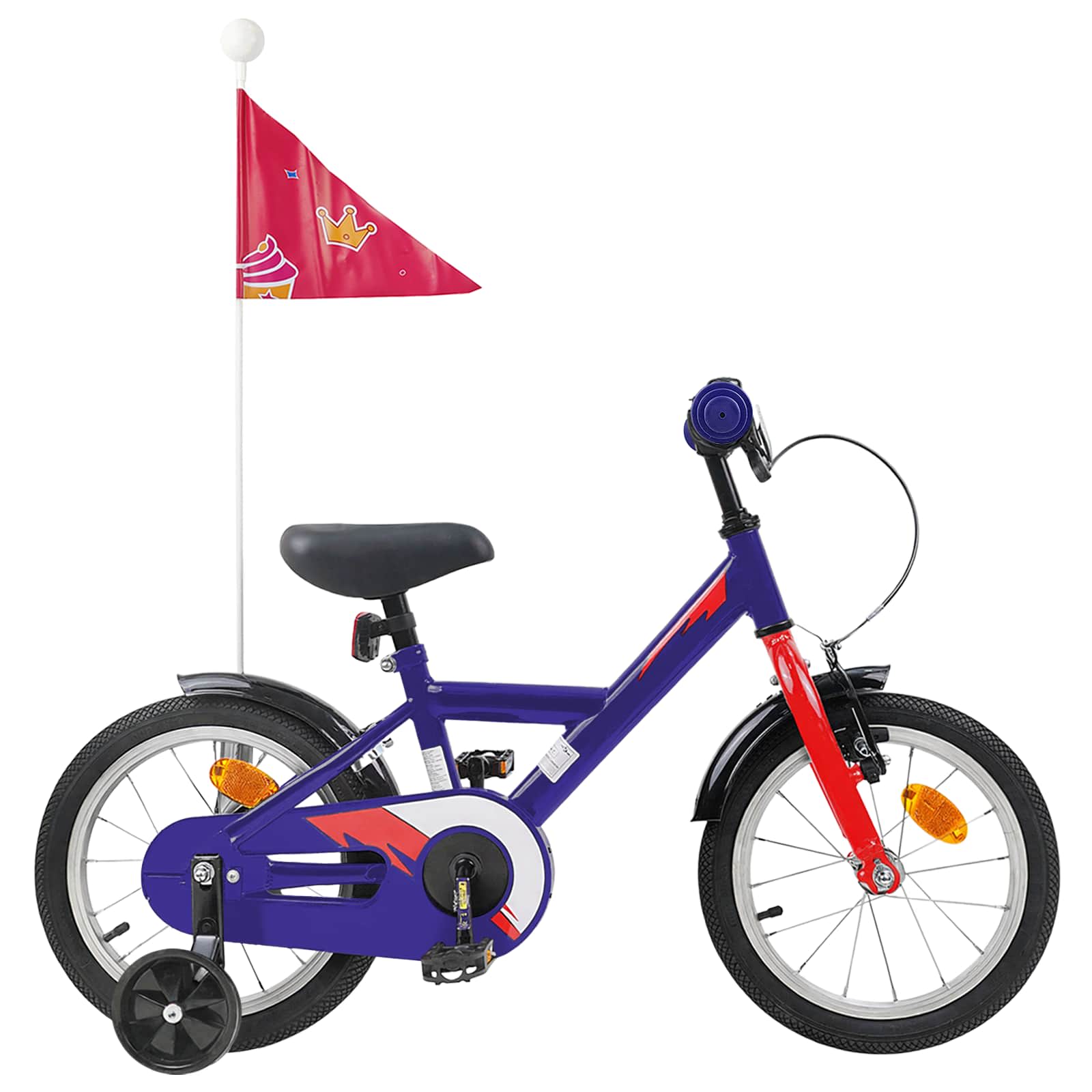 Kinderfahrrad 12 Zoll für 2-4 Jahre alt Schwarz