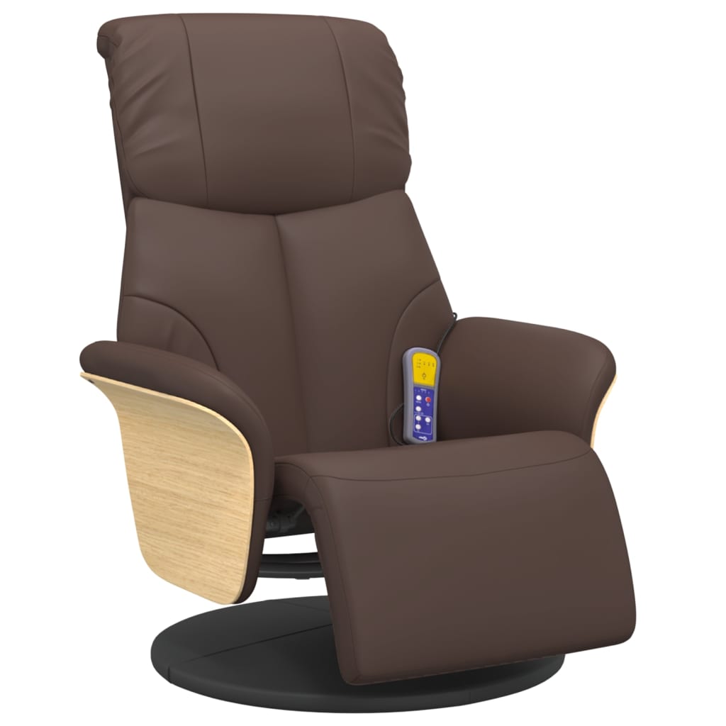Massagesessel mit Fußteil Creme Kunstleder
