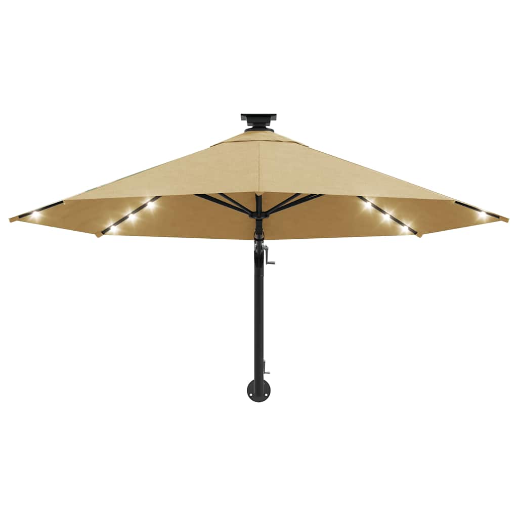 Sonnenschirm zur Wandmontage mit LEDs 300 cm Grün
