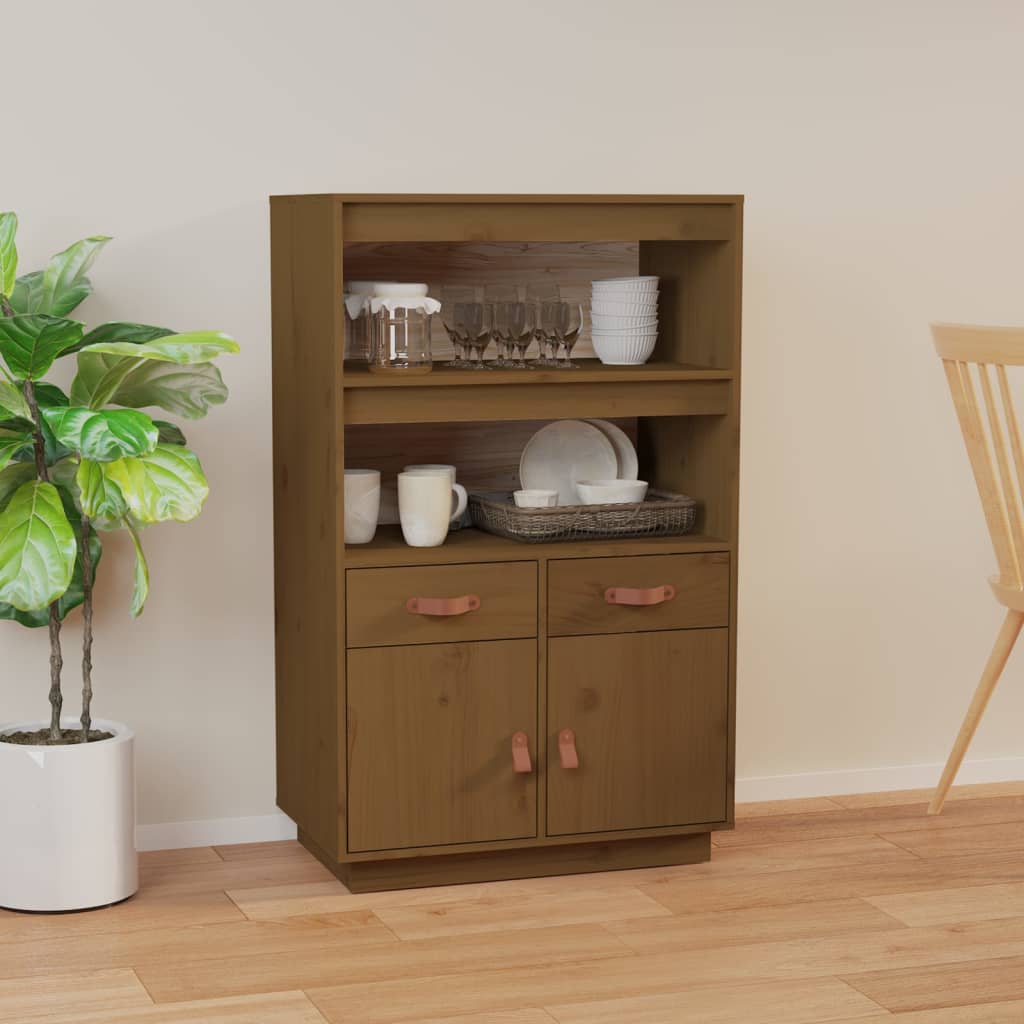 Highboard 67x40x108,5 cm Massivholz Kiefer