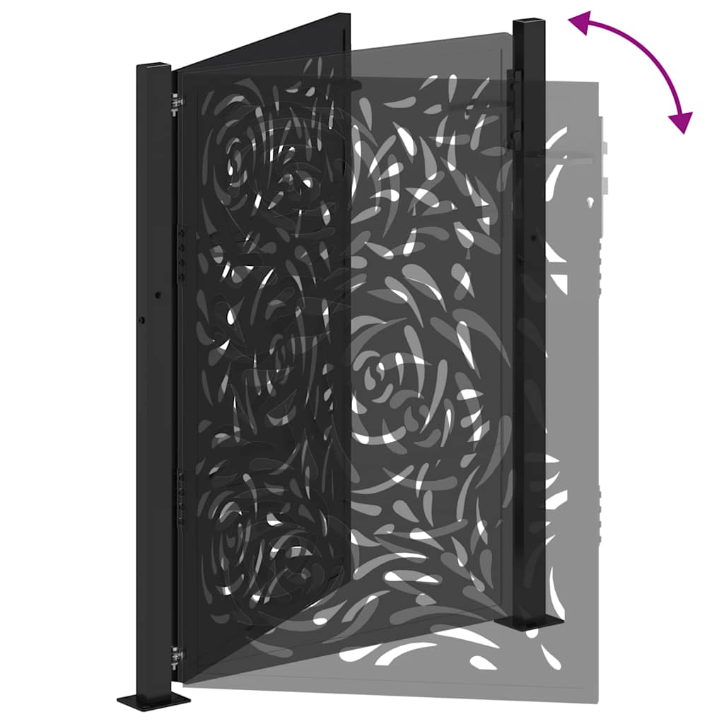 Gartentor Schwarz 100x100 cm Stahl Lichtdesign