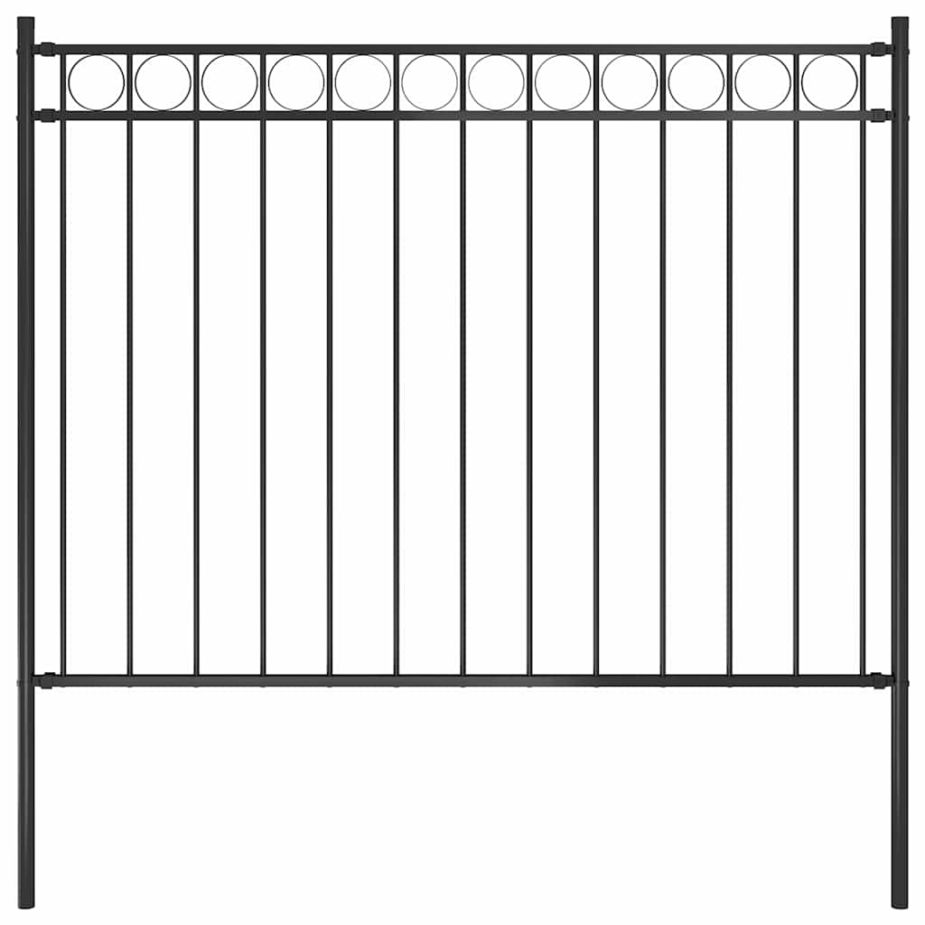 Gartenzaun ASSEN Stahl 1,7 x 0,8 m Schwarz