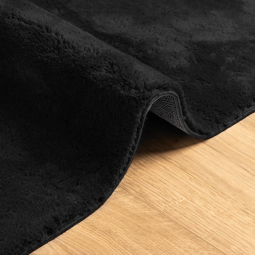 Teppich HUARTE Kurzflor Weich und Waschbar Anthrazit 60x110 cm