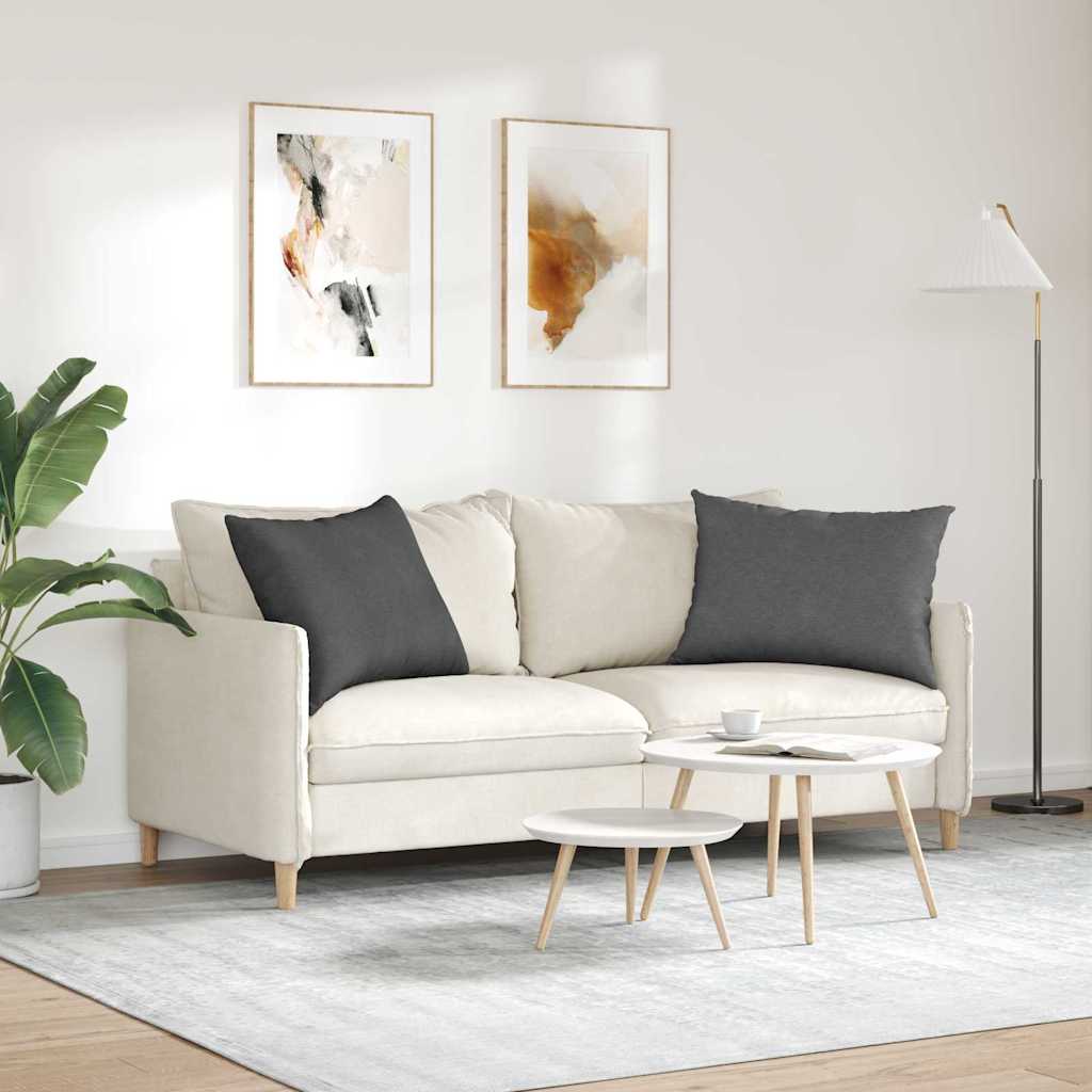 Sofakissen 2 Stück Hellgrau 50 x 30 cm Cordstoff