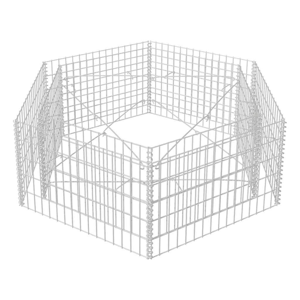 Sechseckiges Gabionen-Hochbeet 100×90×50 cm