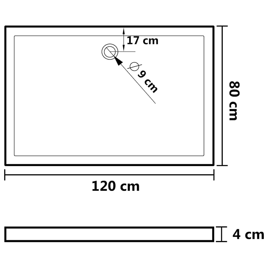 Duschtasse ABS Rechteckig 70x90 cm