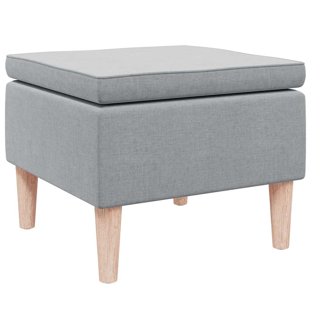 Hocker mit Holzbeinen Schwarz Stoff