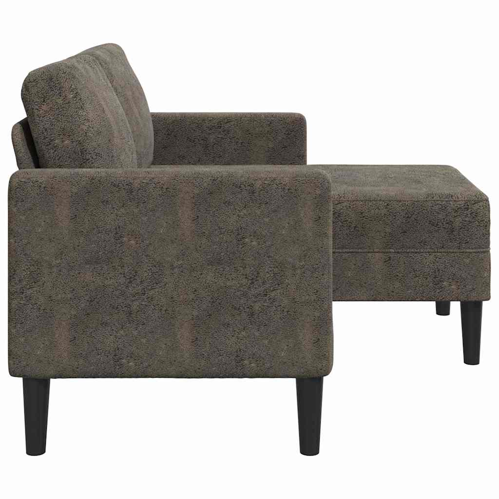 2-Sitzer-Sofa mit Chaiselongue L-Form Braun 125 cm Kunstleder