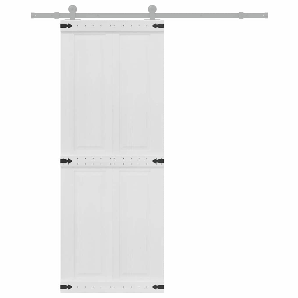 Scheunentür Corona Weiß 70 x 210 cm Massives Kiefernholz
