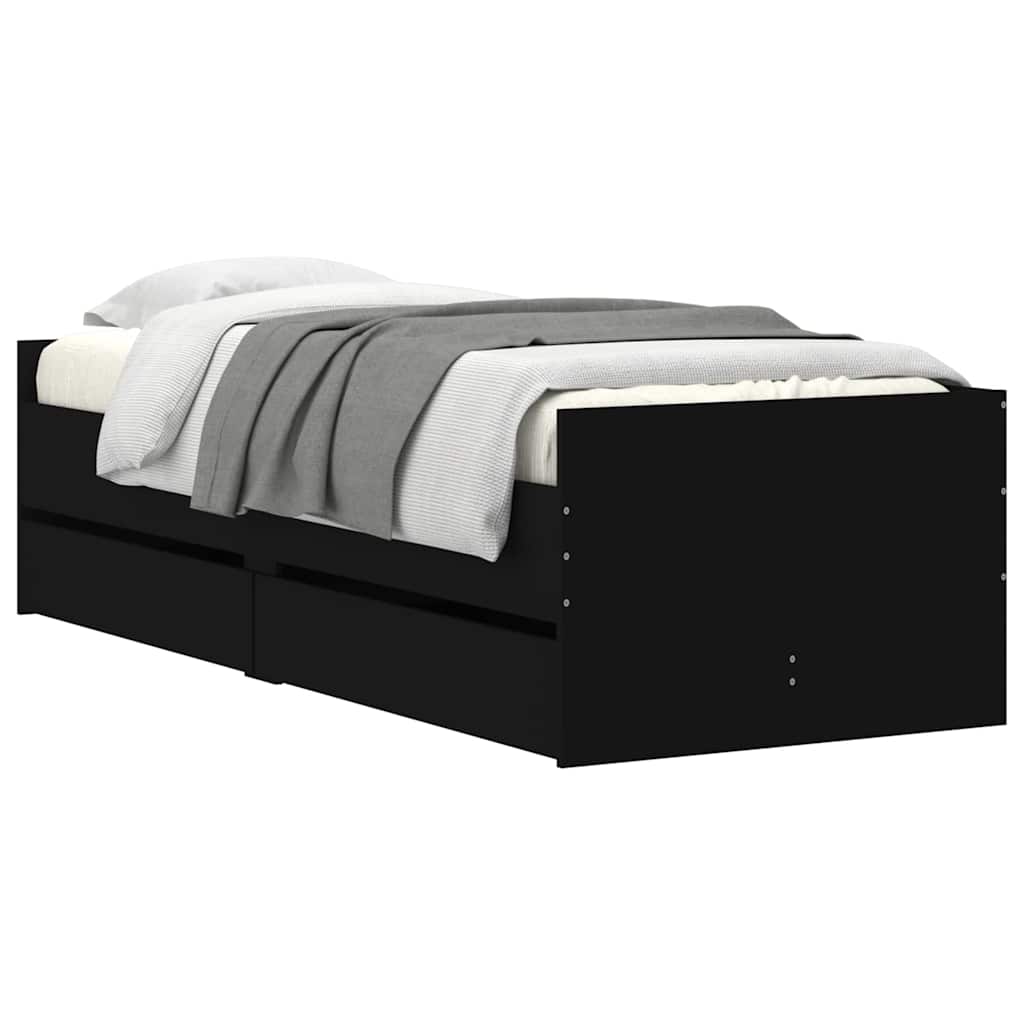Bett mit Schubladen Braun Eiche-Optik 75x190 cm