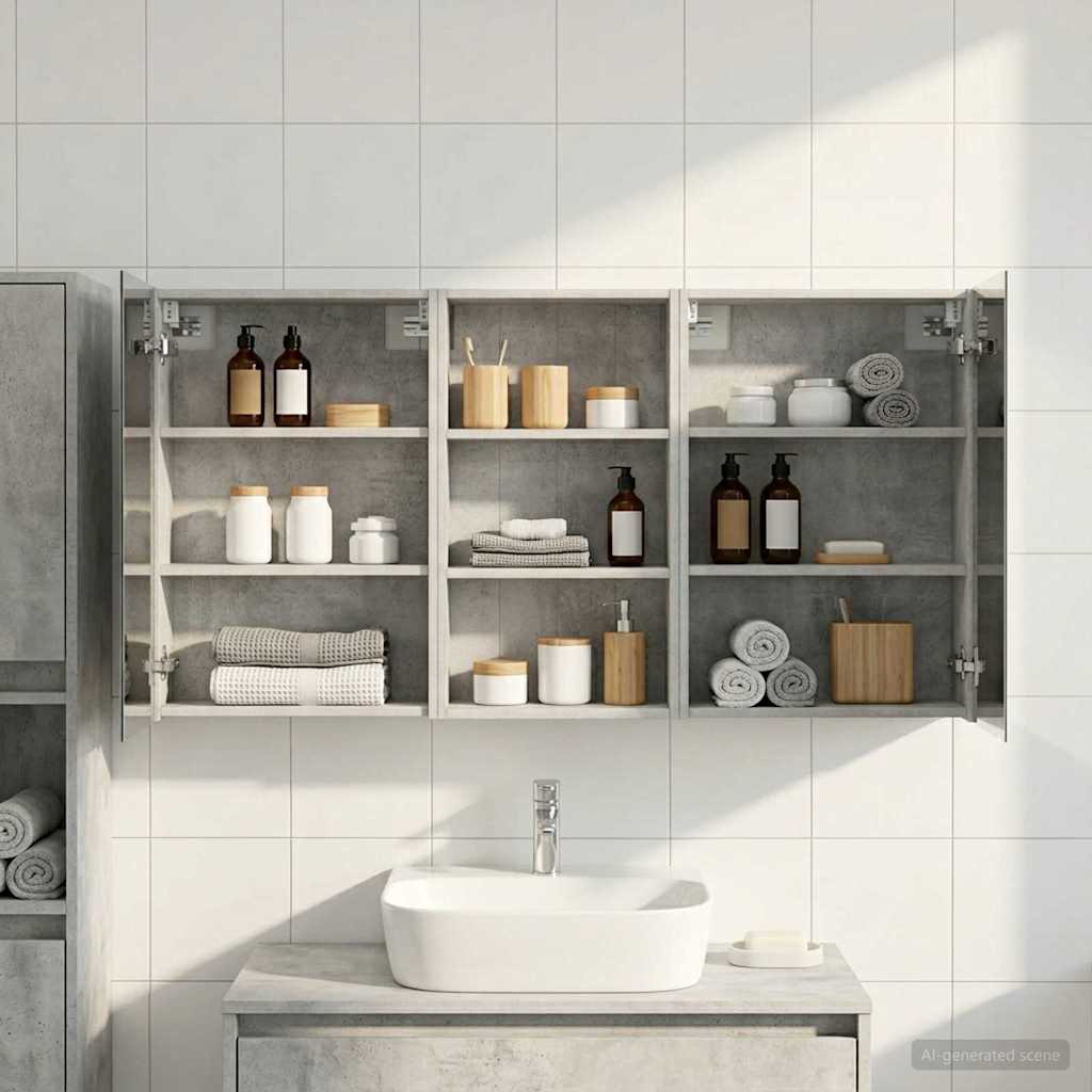 Badezimmerschrank-Set 3 pcs 80 x 10,5 x 50 cm Holzwerkstoff