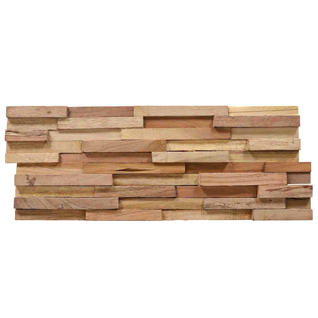 3D-Wandverkleidung 10 Stk. 1,01 m² Massivholz Teak