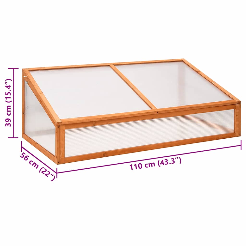 Gewächshaus Grau 110x56x39 cm Tannenholz