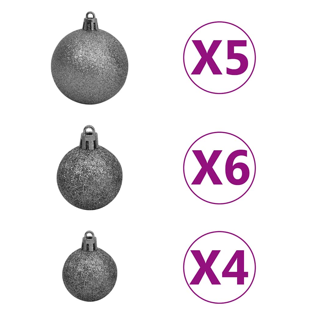 Künstlicher Weihnachtsbaum Nordmann LED & Kugeln Grün 150 cm